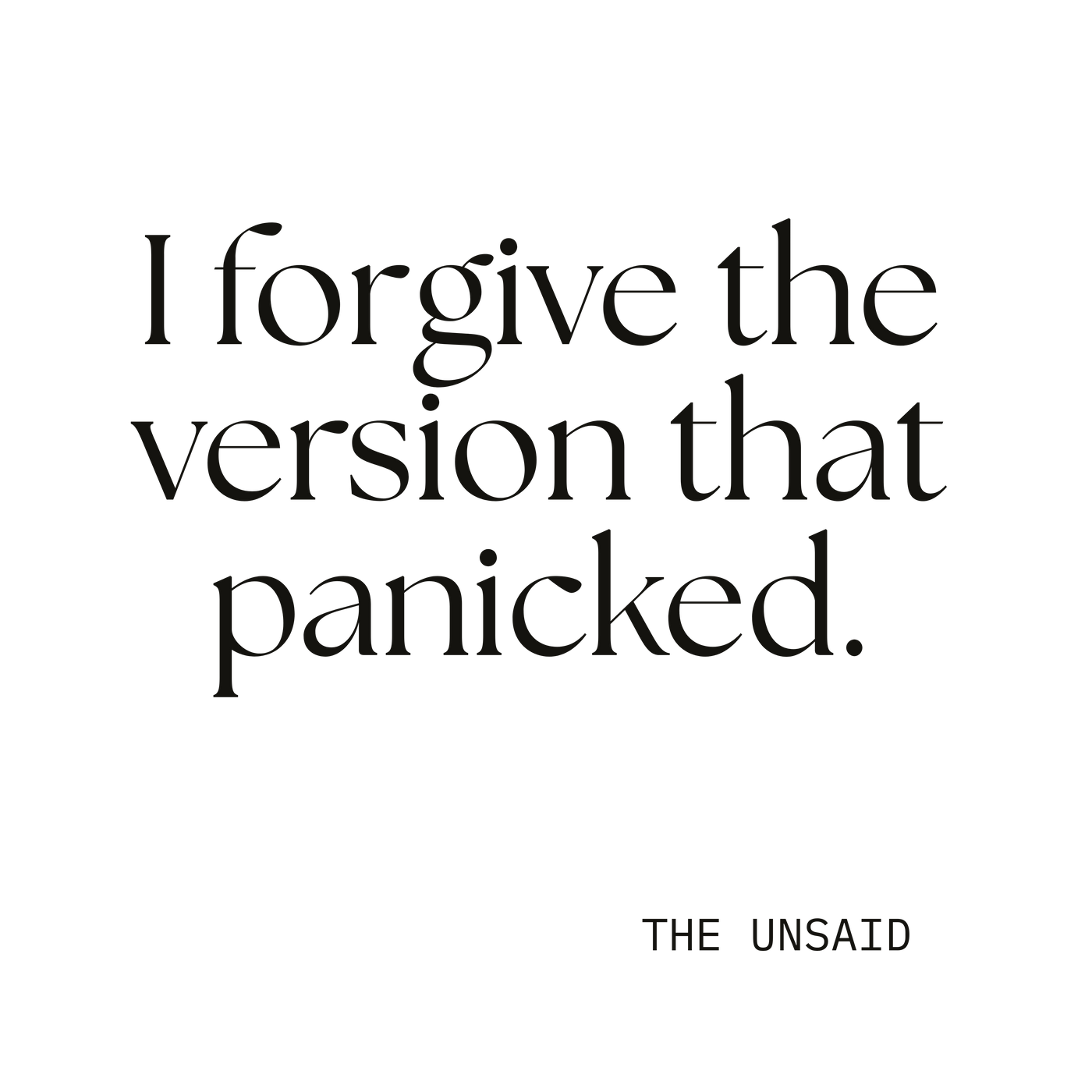 I forgive the version that panicked.