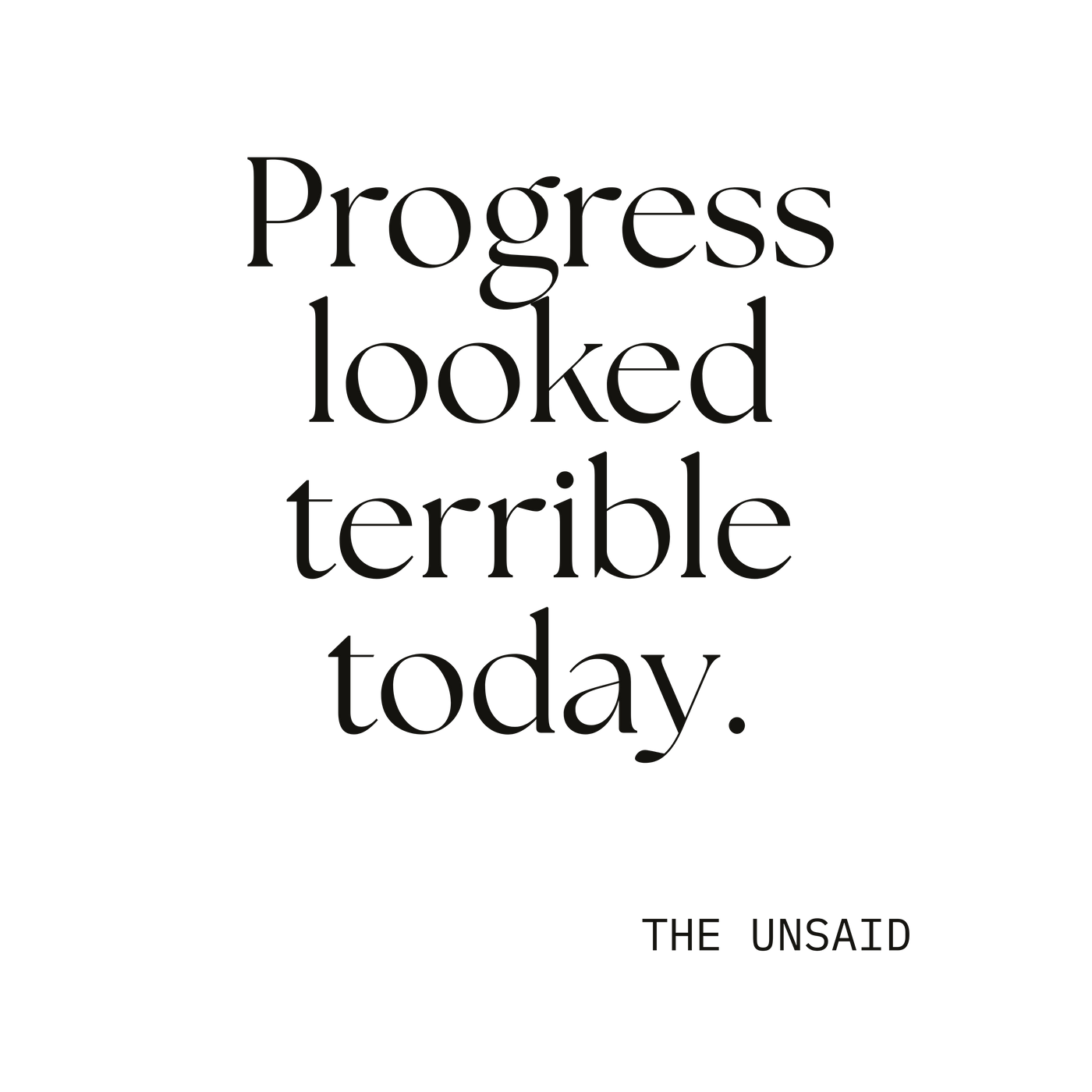 Progress looked terrible today.