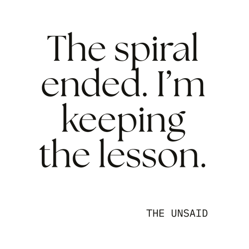 The spiral ended. I’m keeping the lesson.
