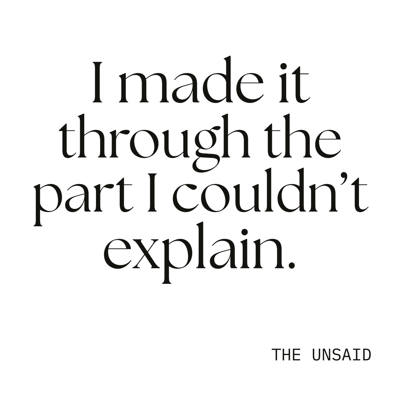 I made it through the part I couldn’t explain.