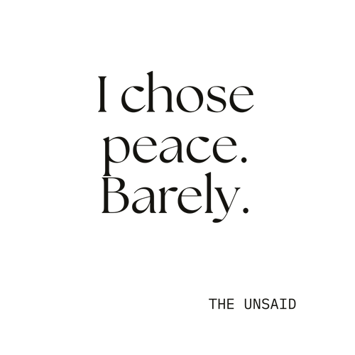 I chose peace. Barely.