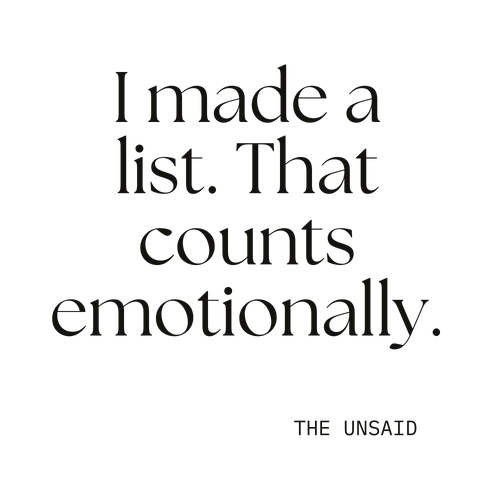 I made a list. That counts emotionally.