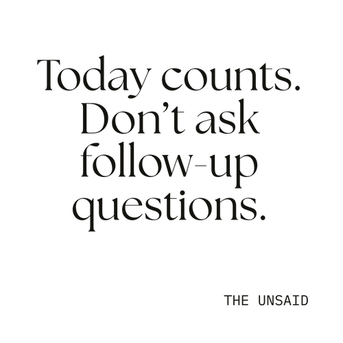 Today counts. Don’t ask follow-up questions.