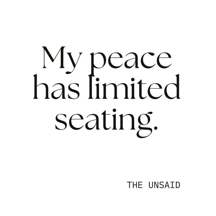 My peace has limited seating.