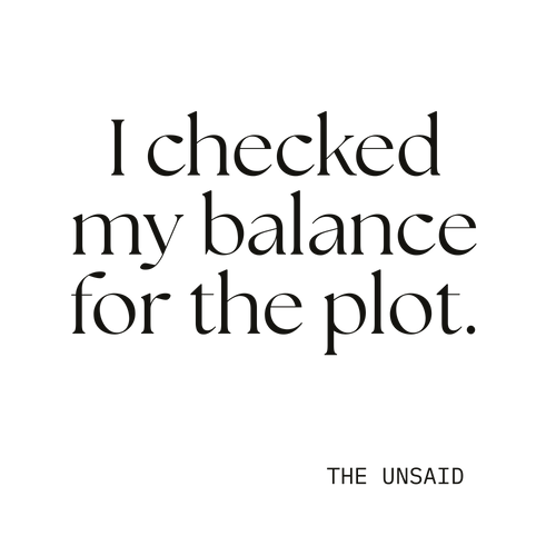 I checked my balance for the plot.