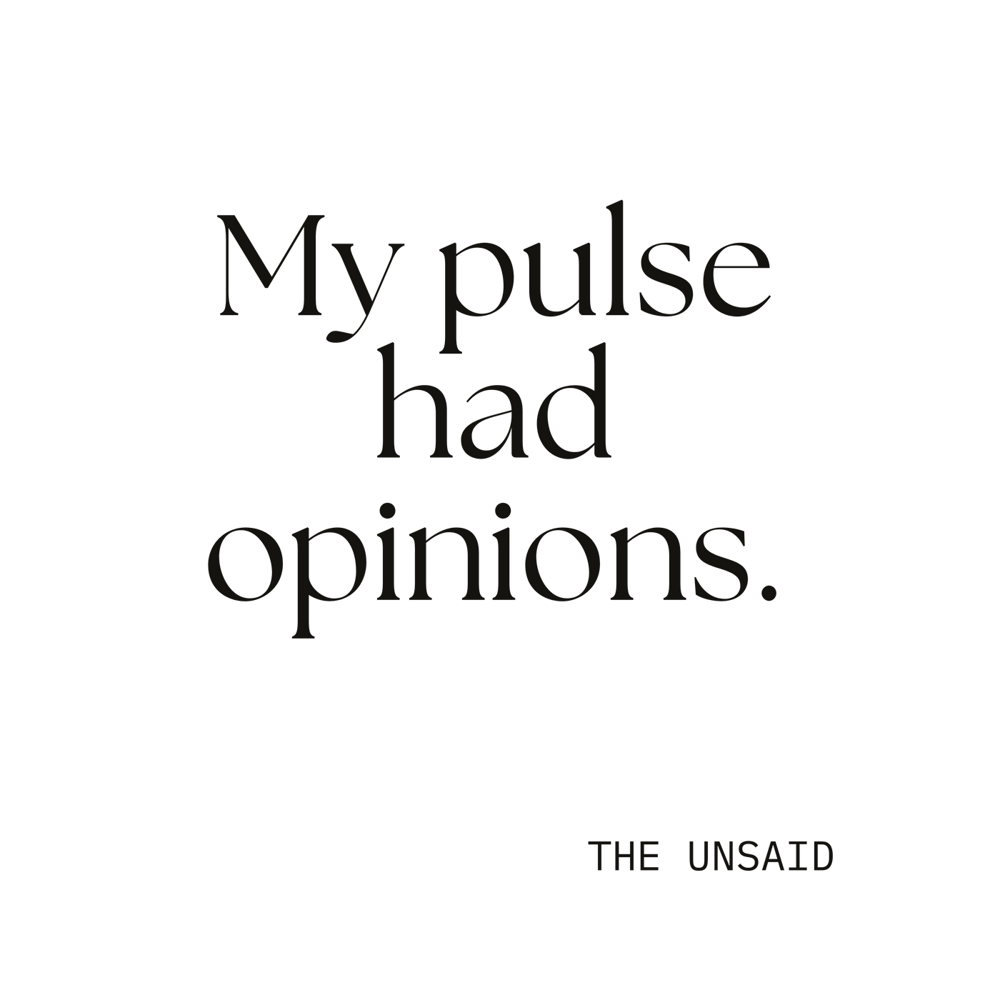 My pulse had opinions.