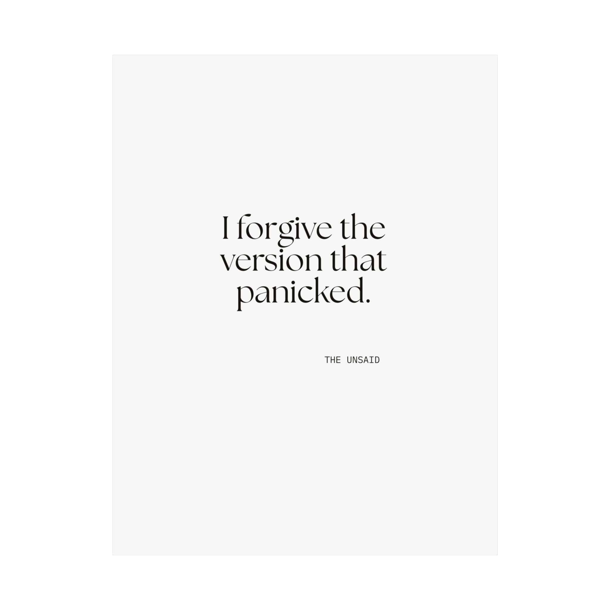I forgive the version that panicked - Poster - Dry Humor