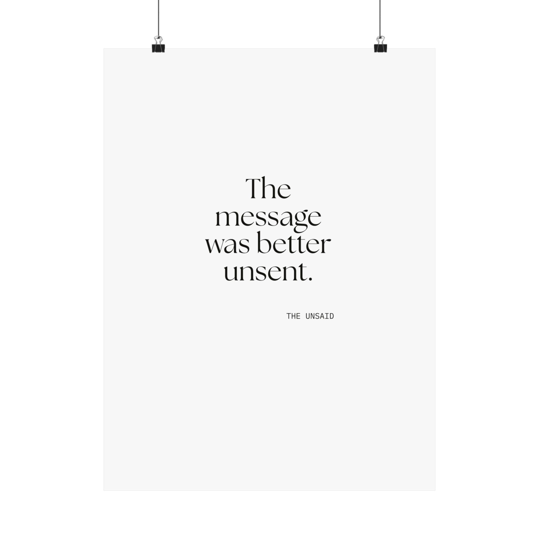 The message was better unsent - Poster - For Overthinkers