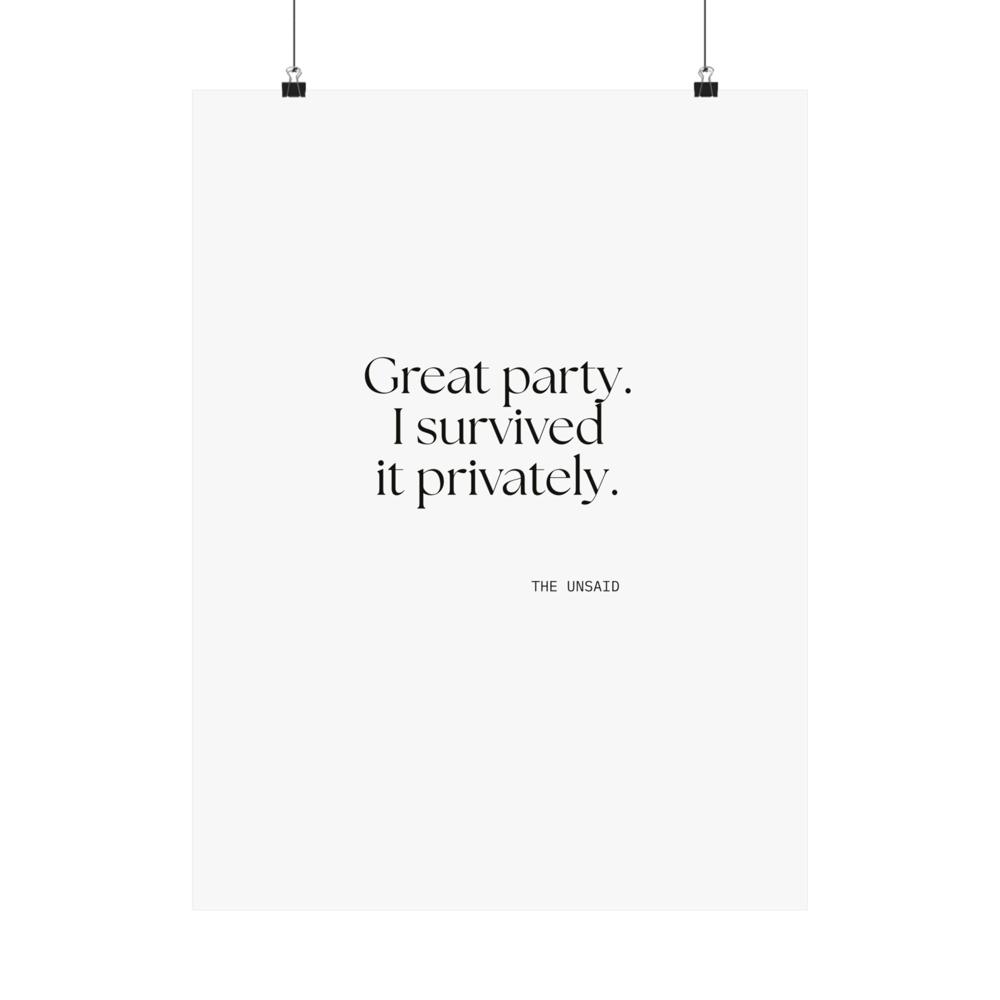 Great party. I survived it privately - Poster - For Introverts