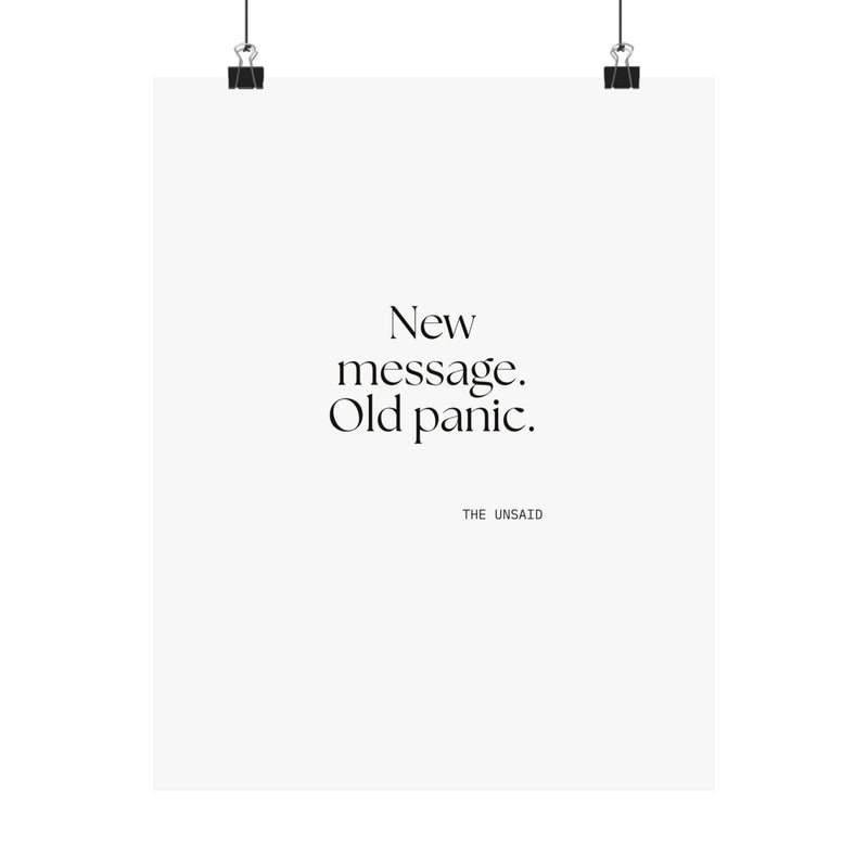 Poster — New message. Old panic.