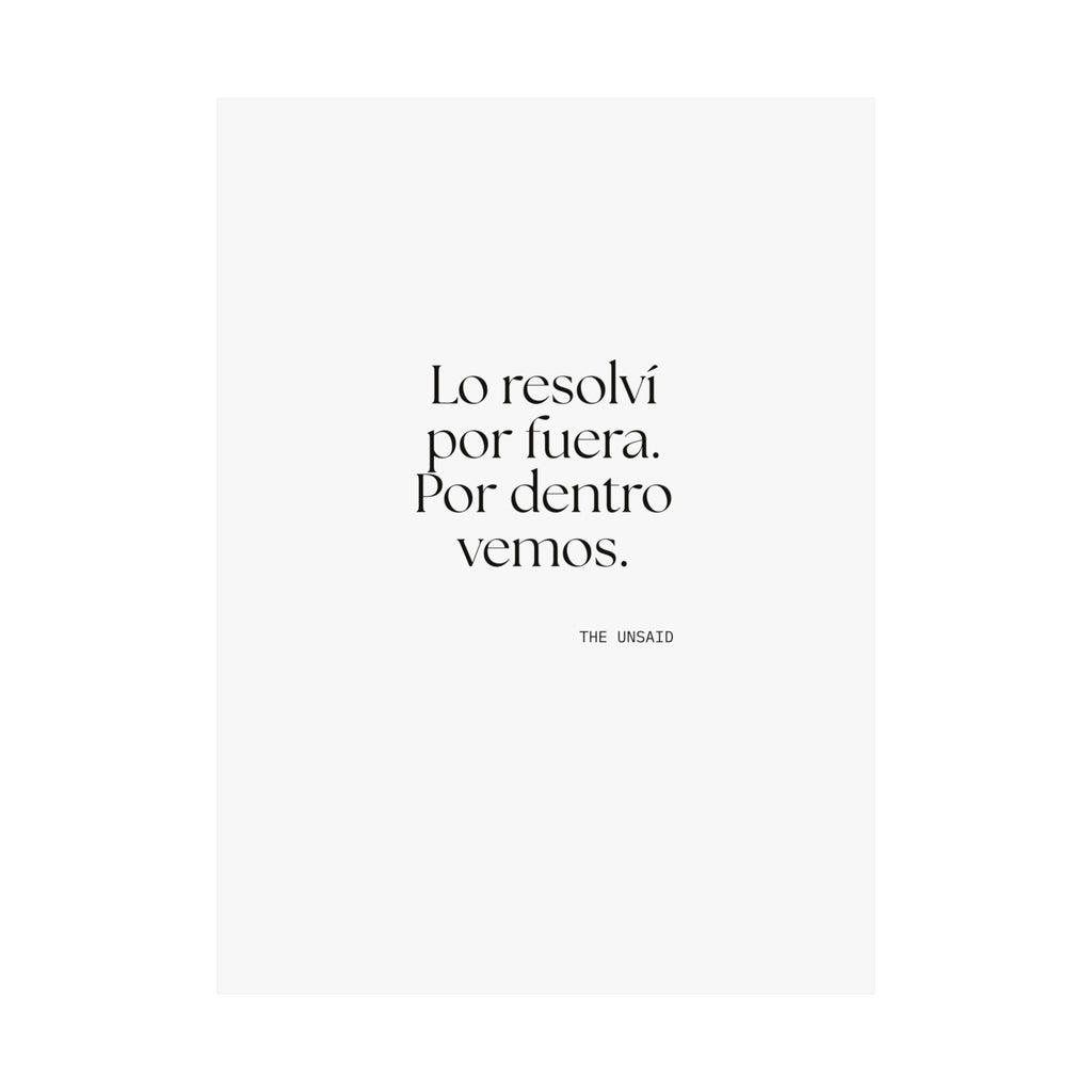 Lo resolví por fuera. Por dentro vemos - Poster - En Español