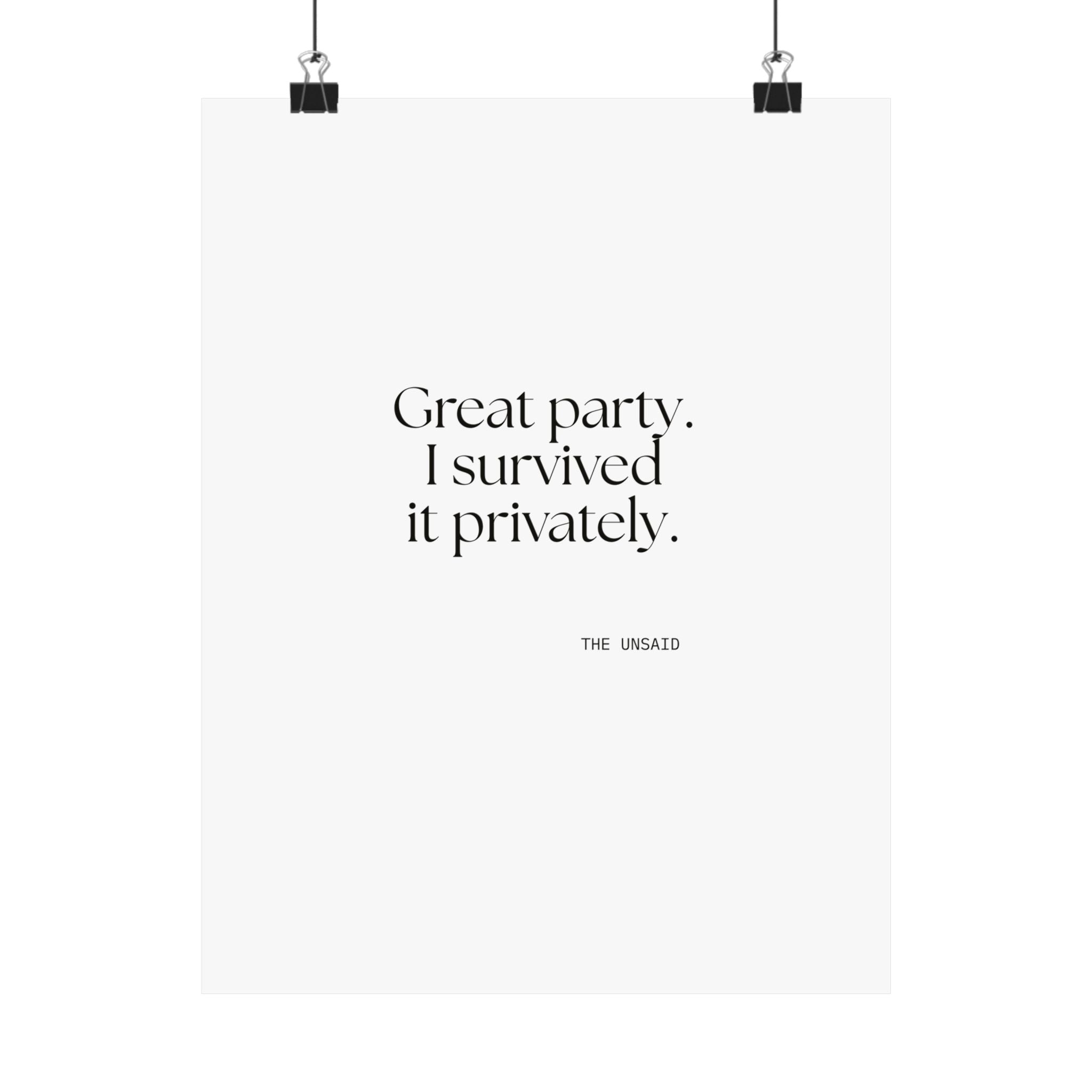 Great party. I survived it privately - Poster - For Introverts
