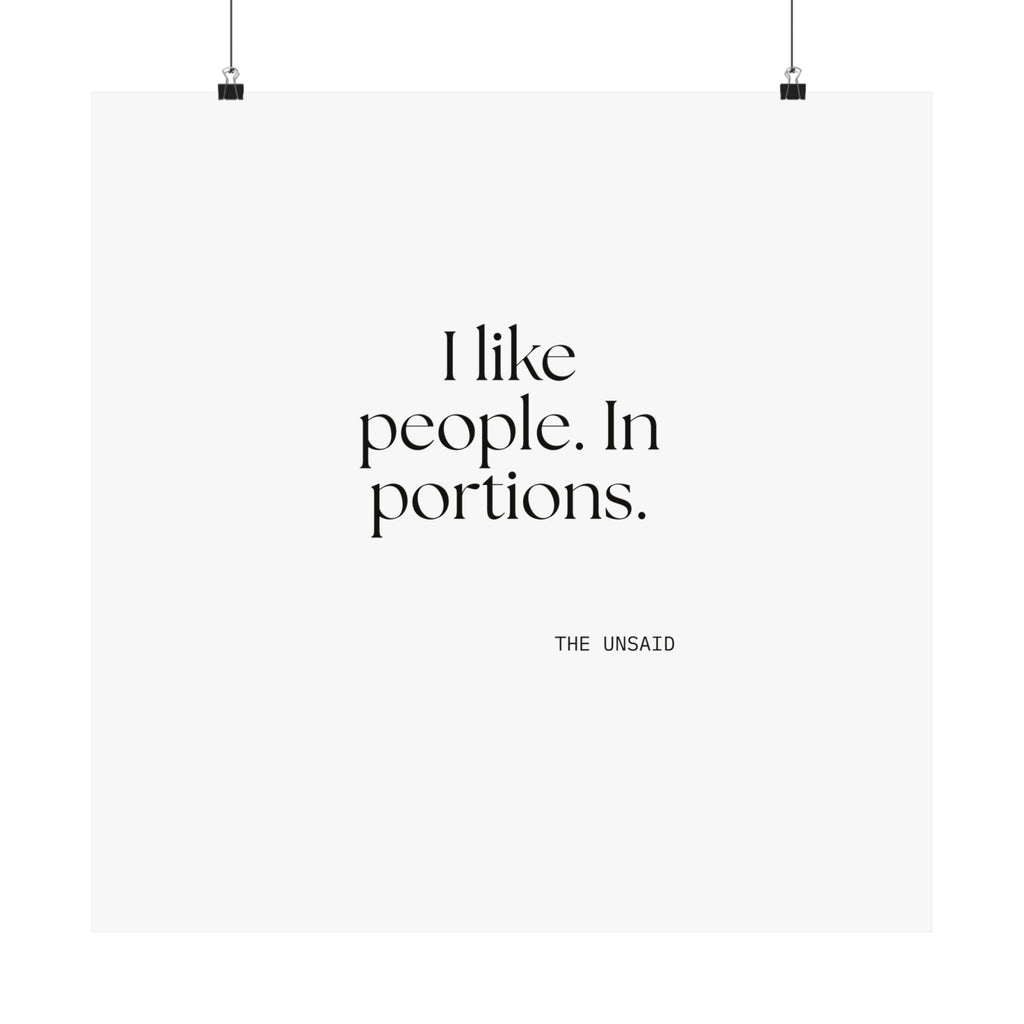 I like people. In portions - Poster - For Introverts