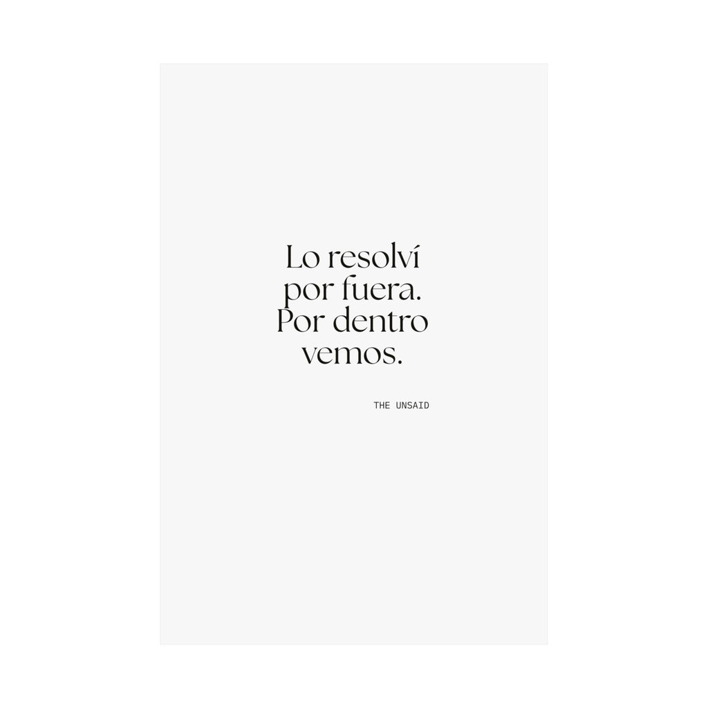 Lo resolví por fuera. Por dentro vemos - Poster - En Español