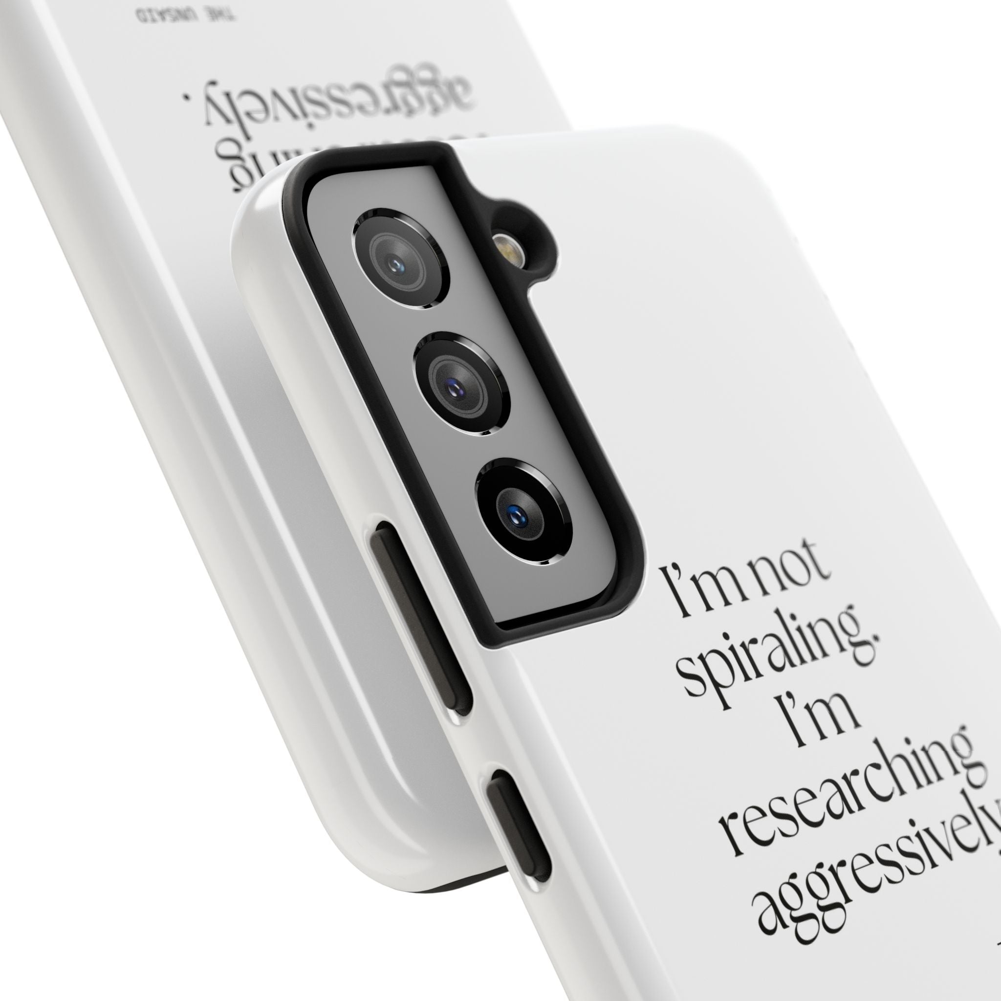 I’m not spiraling. I’m researching aggressively - Tough Phone Case - For Overthinkers