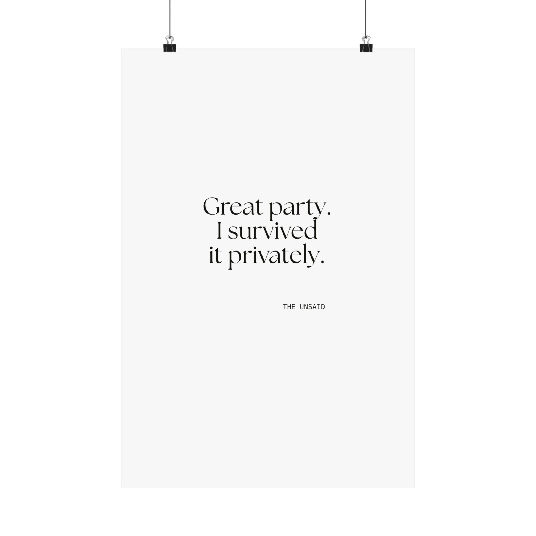 Great party. I survived it privately - Poster - For Introverts