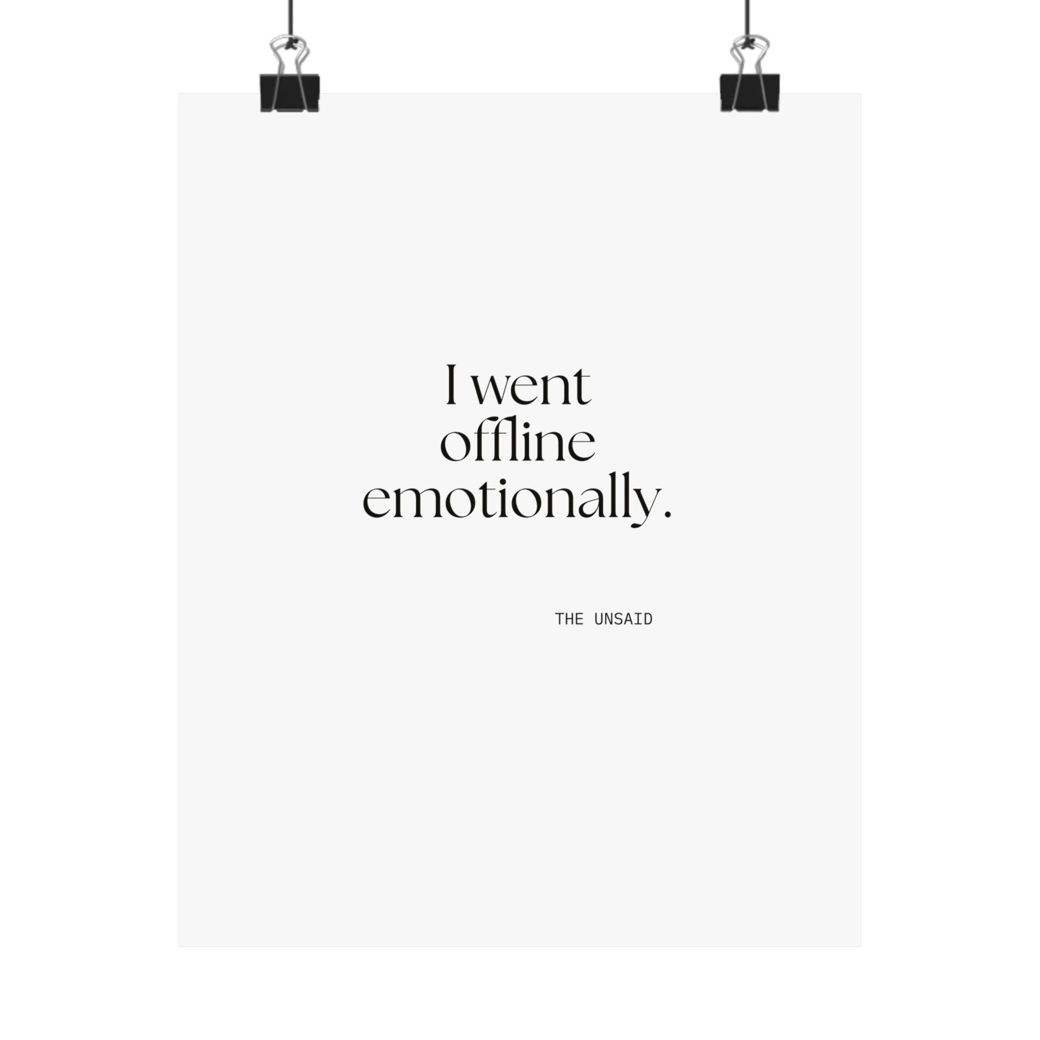 I went offline emotionally - Poster - For Introverts