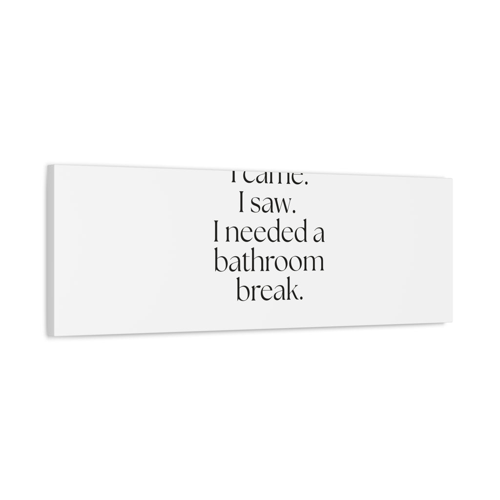 I came. I saw. I needed a bathroom break - Canvas Print - For Introverts