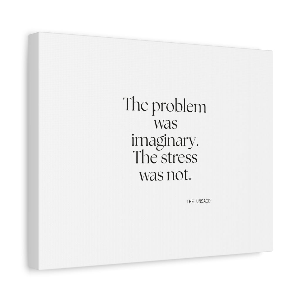 The problem was imaginary. The stress was not - Canvas Print - For Overthinkers