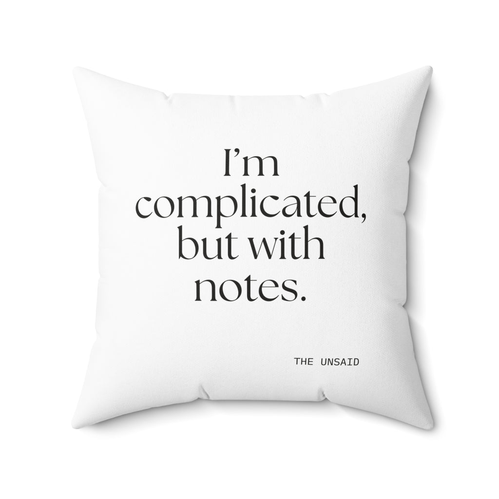 I’m complicated, but with notes - Throw Pillow - Dry Humor