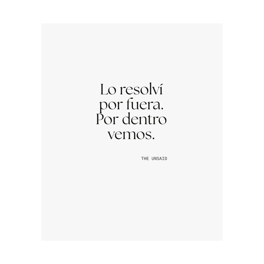 Lo resolví por fuera. Por dentro vemos - Poster - En Español