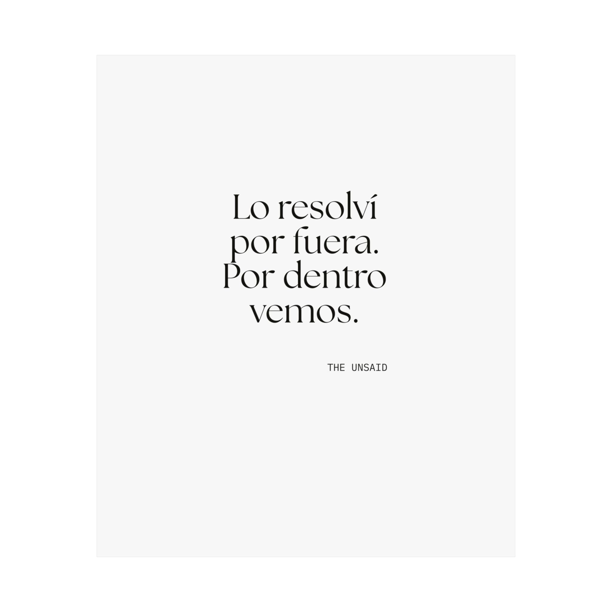 Lo resolví por fuera. Por dentro vemos - Poster - En Español