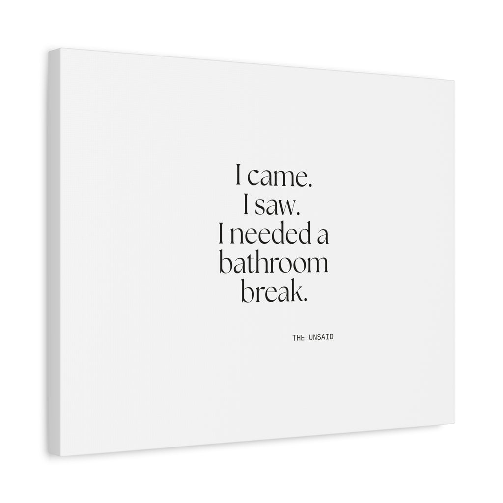 I came. I saw. I needed a bathroom break - Canvas Print - For Introverts