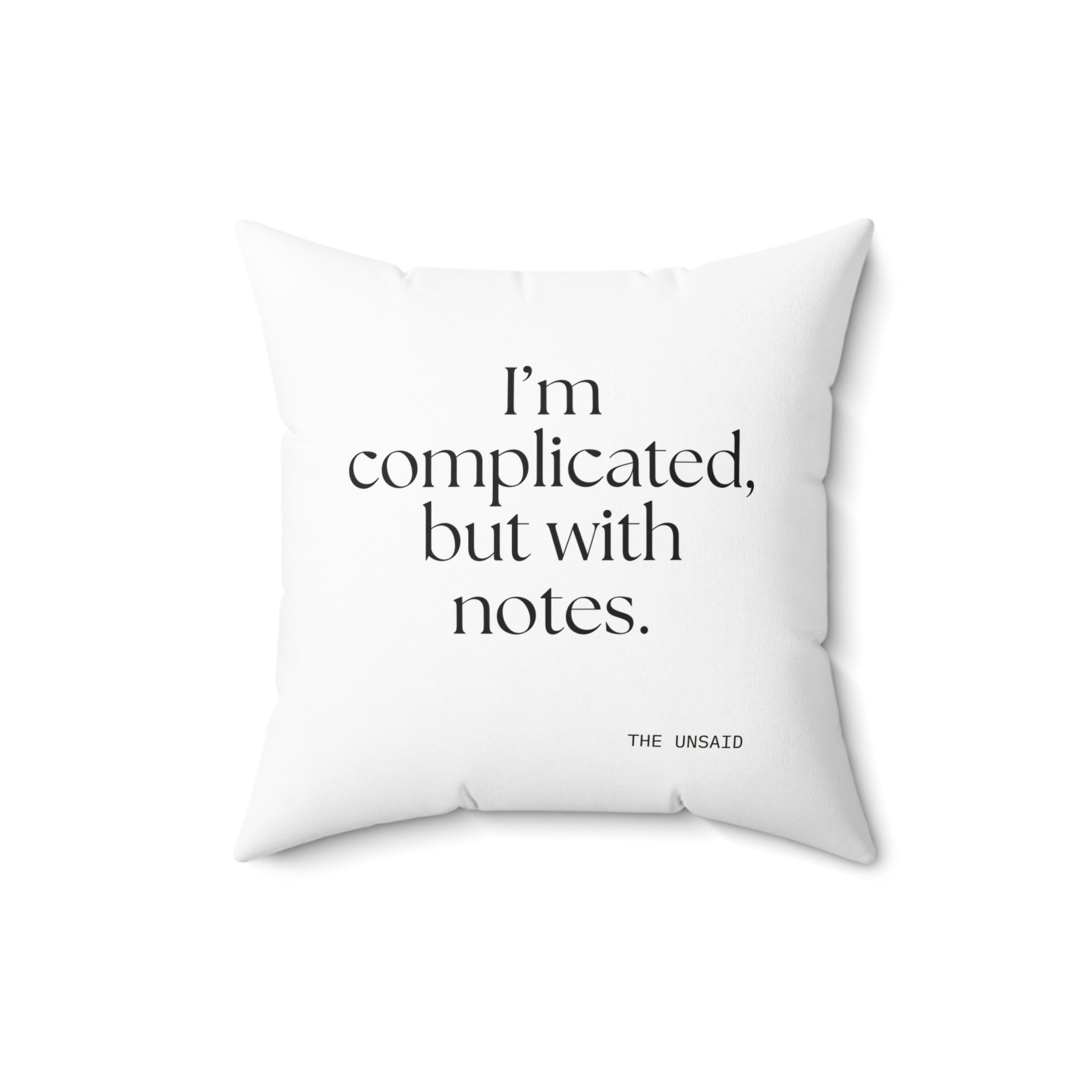 I’m complicated, but with notes - Throw Pillow - Dry Humor