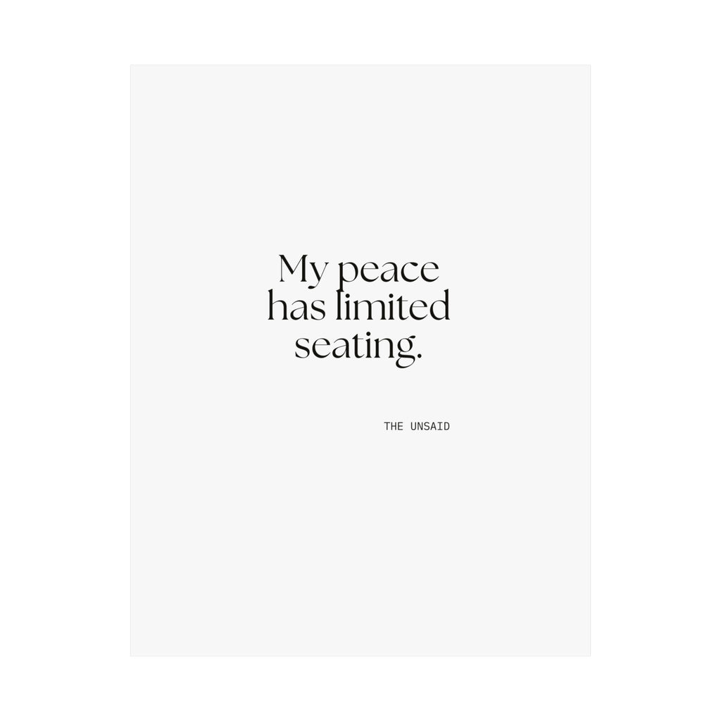 My peace has limited seating - Poster - For Introverts