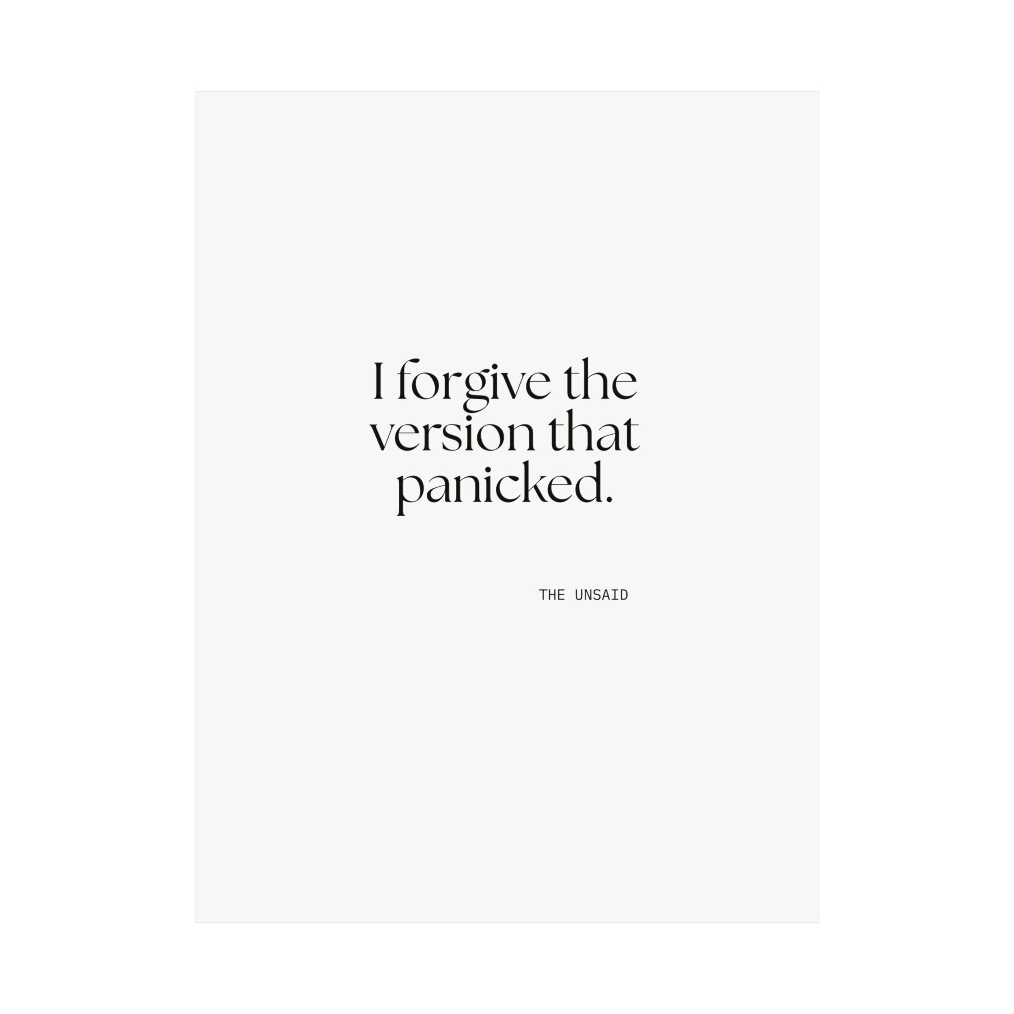 I forgive the version that panicked - Poster - Dry Humor