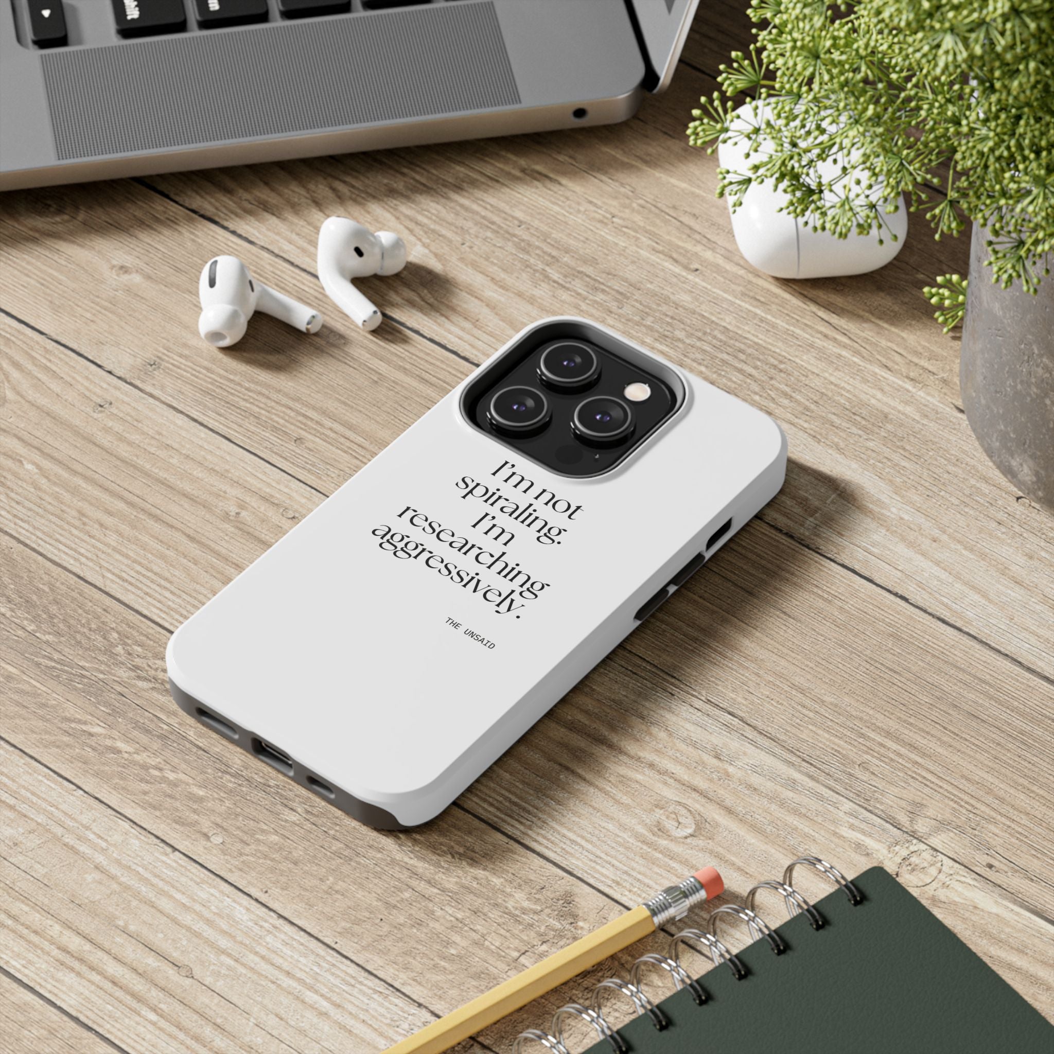 I’m not spiraling. I’m researching aggressively - Tough Phone Case - For Overthinkers