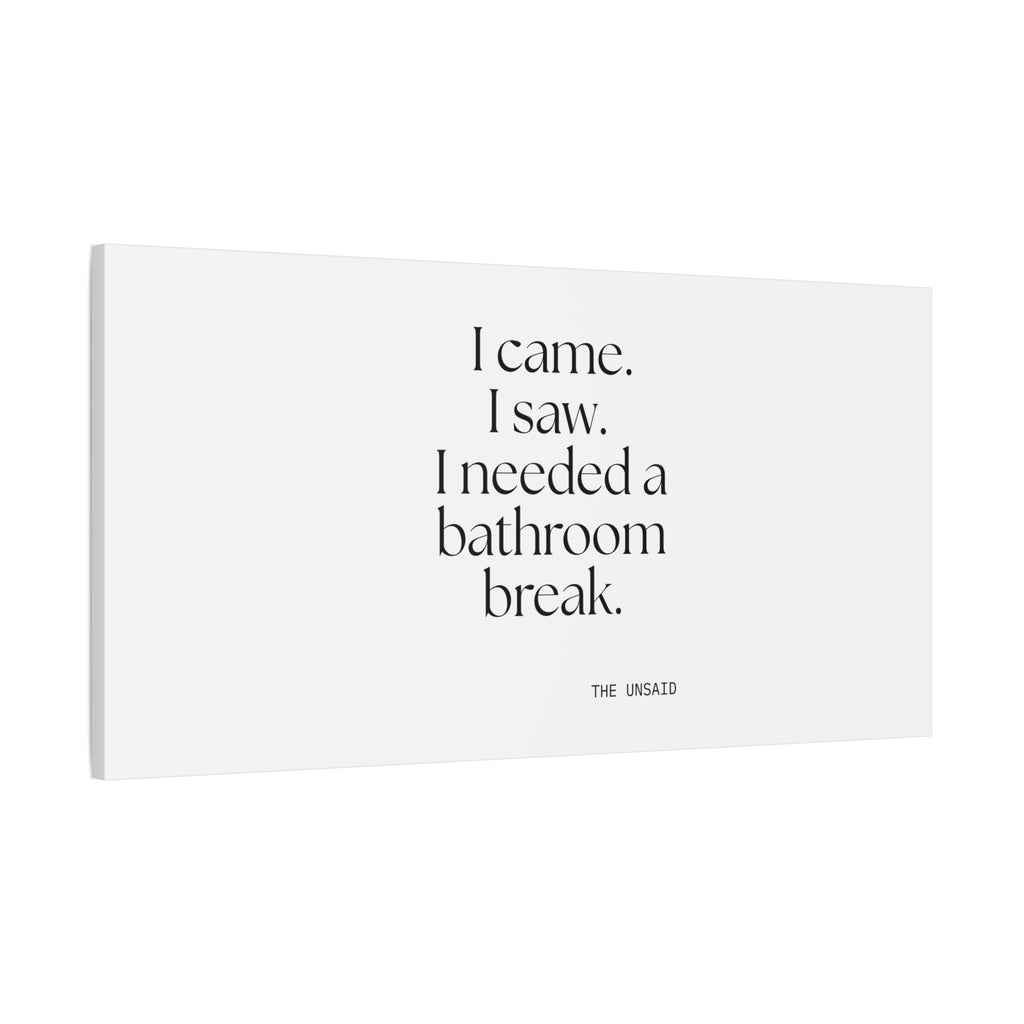I came. I saw. I needed a bathroom break - Canvas Print - For Introverts