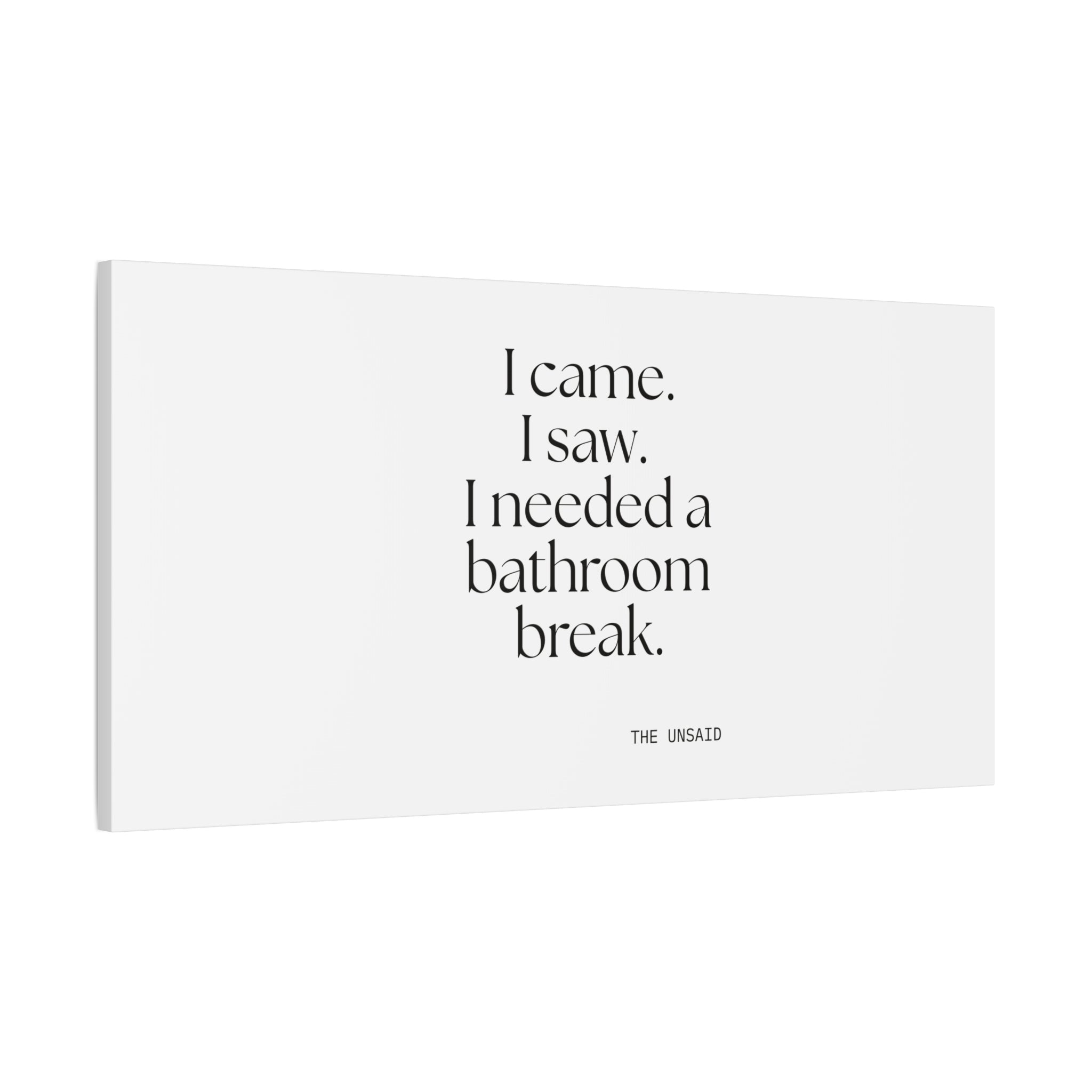 I came. I saw. I needed a bathroom break - Canvas Print - For Introverts