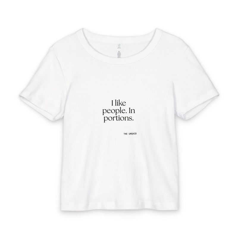 Baby Tee — I like people. In portions.