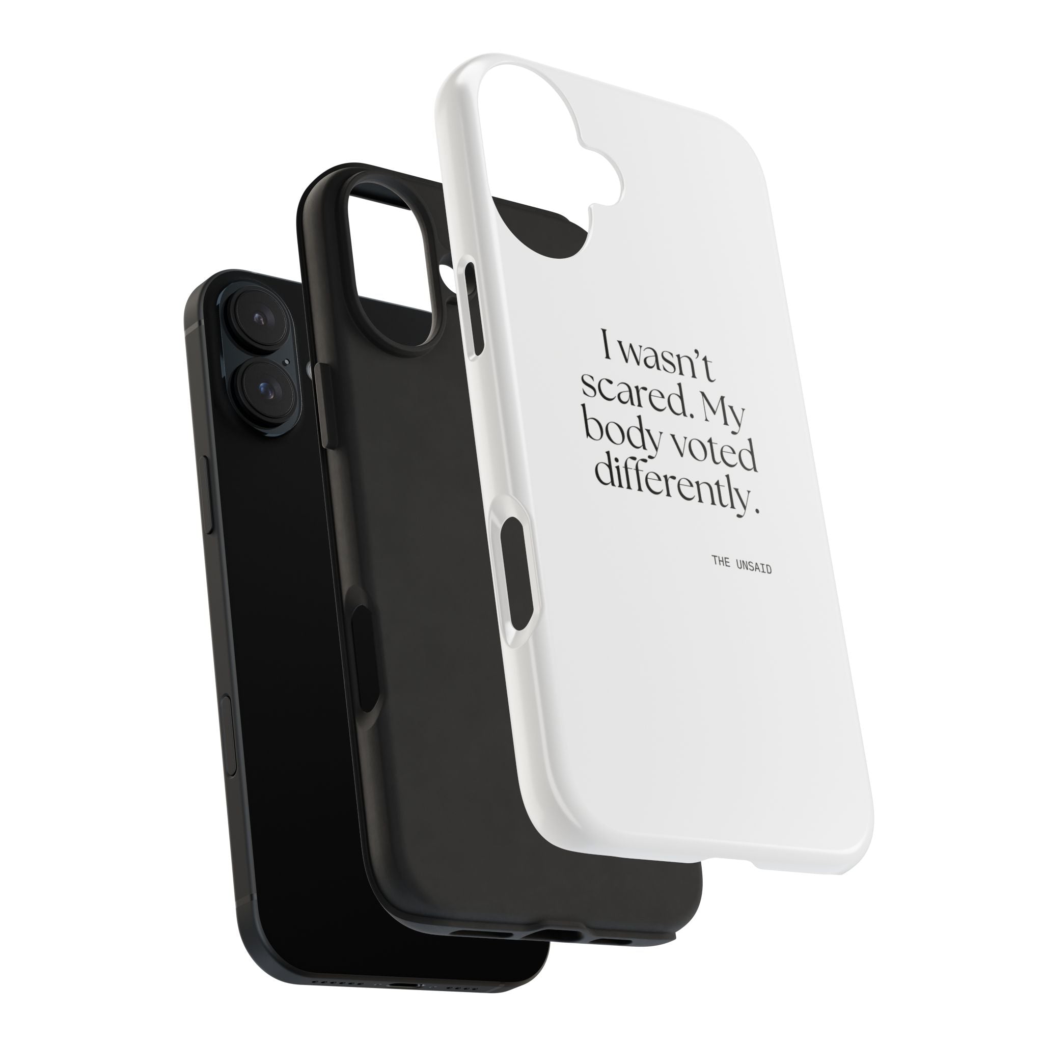 I wasn’t scared. My body voted differently - Tough Phone Case - For Quiet Minds