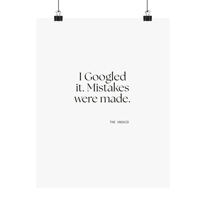 Poster — I Googled it. Mistakes were made.