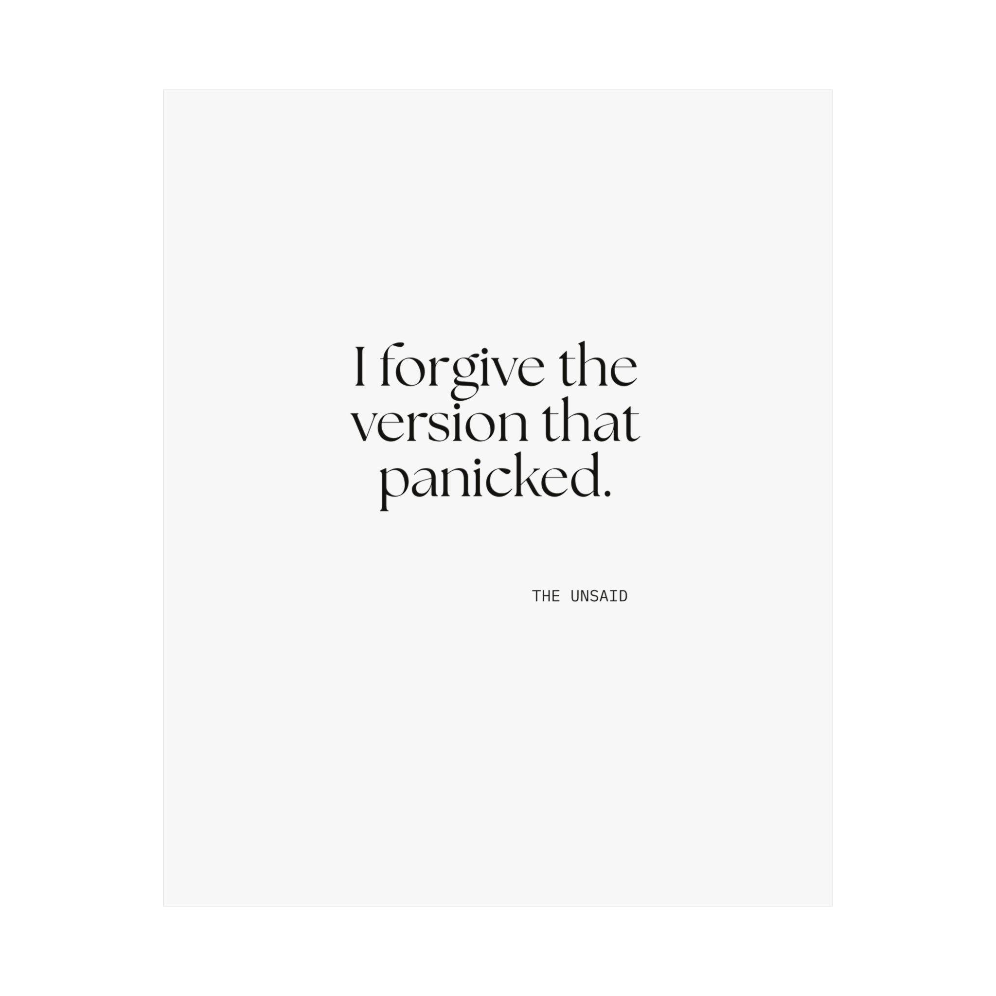 I forgive the version that panicked - Poster - Dry Humor
