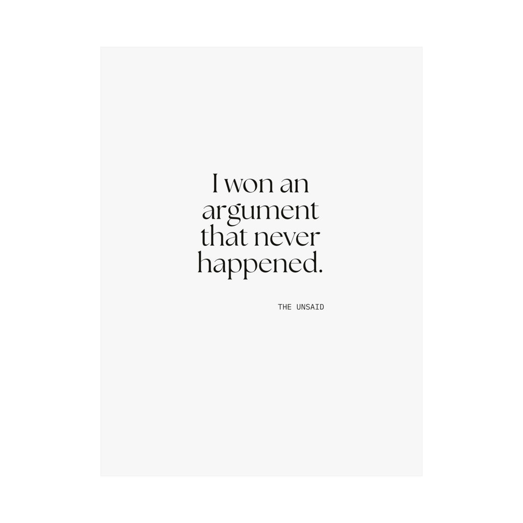 I won an argument that never happened - Poster - For Overthinkers