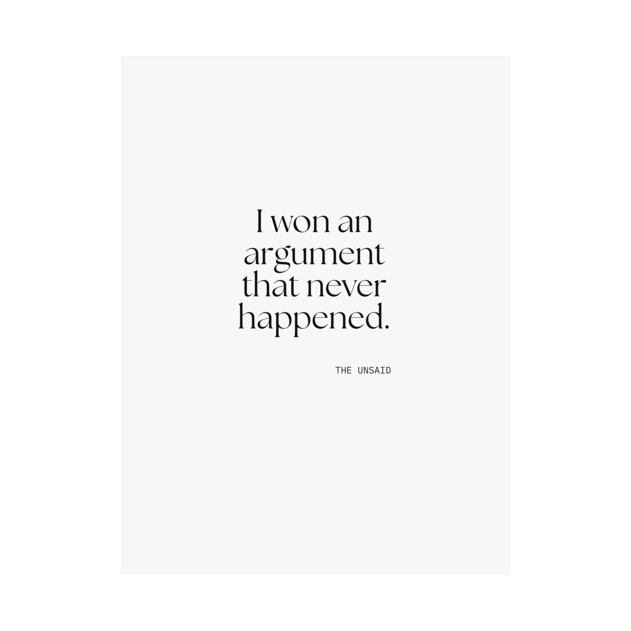 I won an argument that never happened - Poster - For Overthinkers