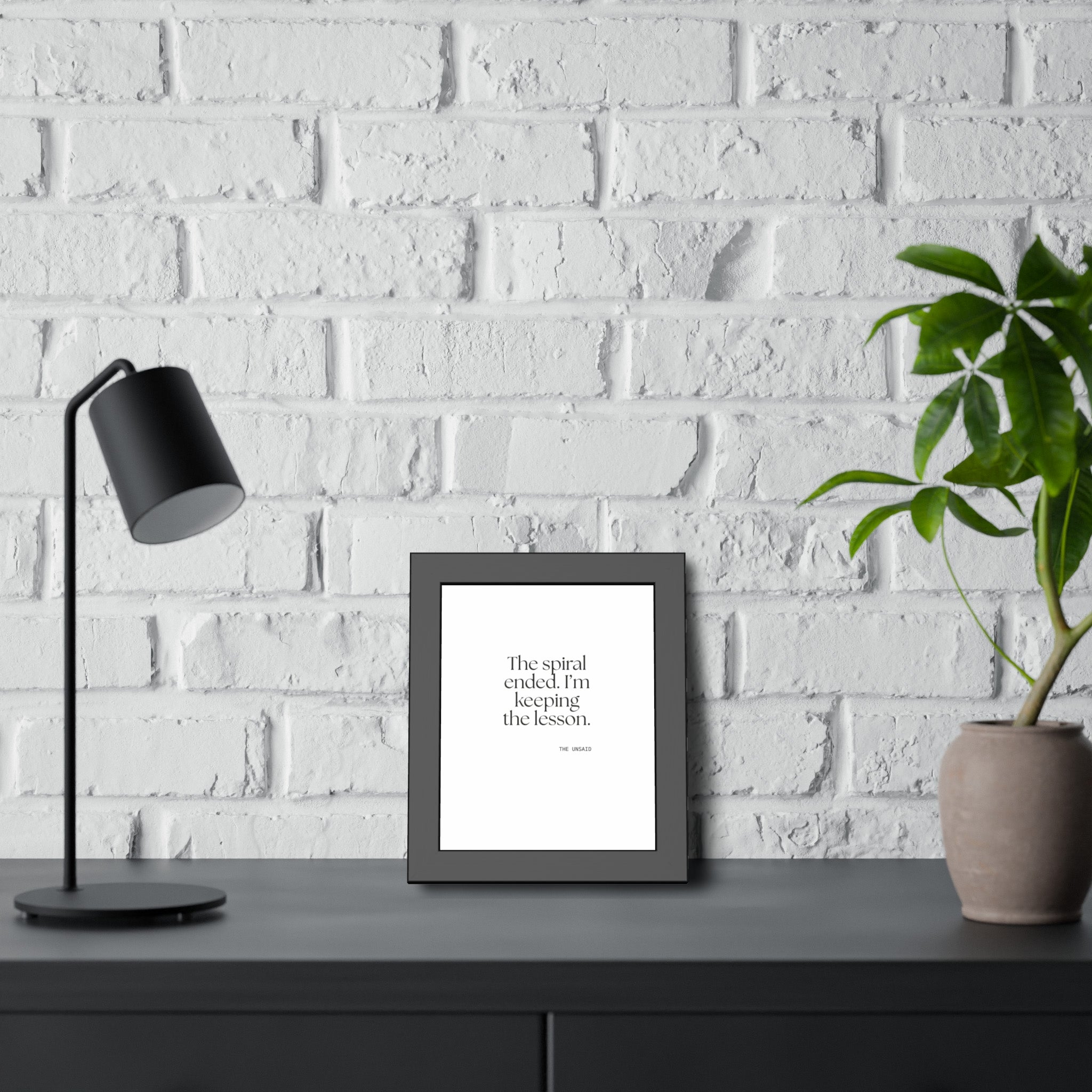 The spiral ended. I’m keeping the lesson - Framed Print - Dry Humor