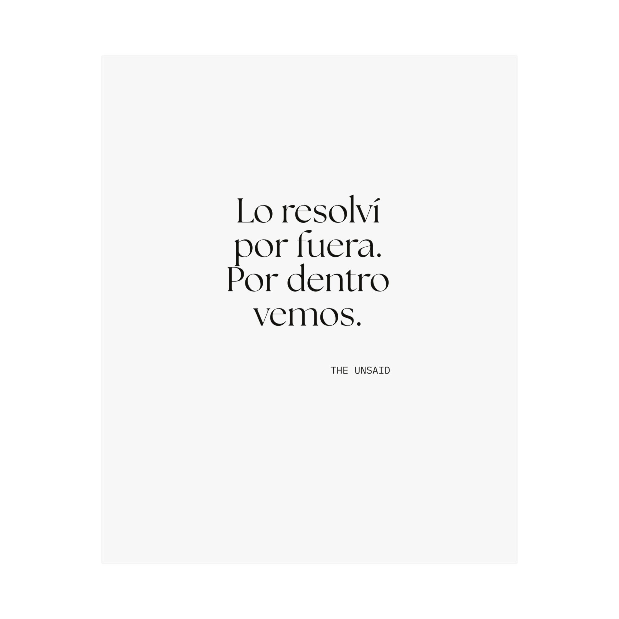 Lo resolví por fuera. Por dentro vemos - Poster - En Español