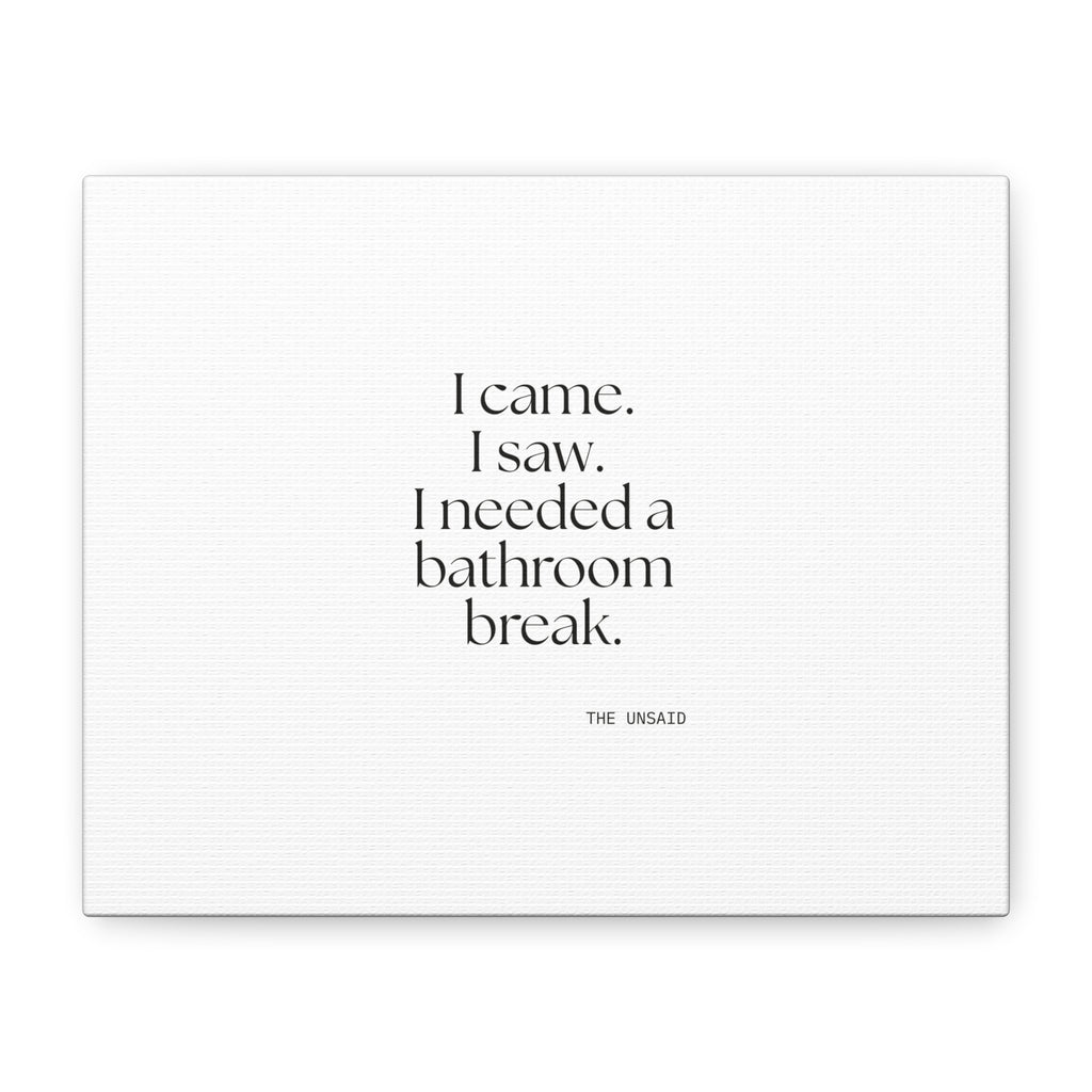 I came. I saw. I needed a bathroom break - Canvas Print - For Introverts