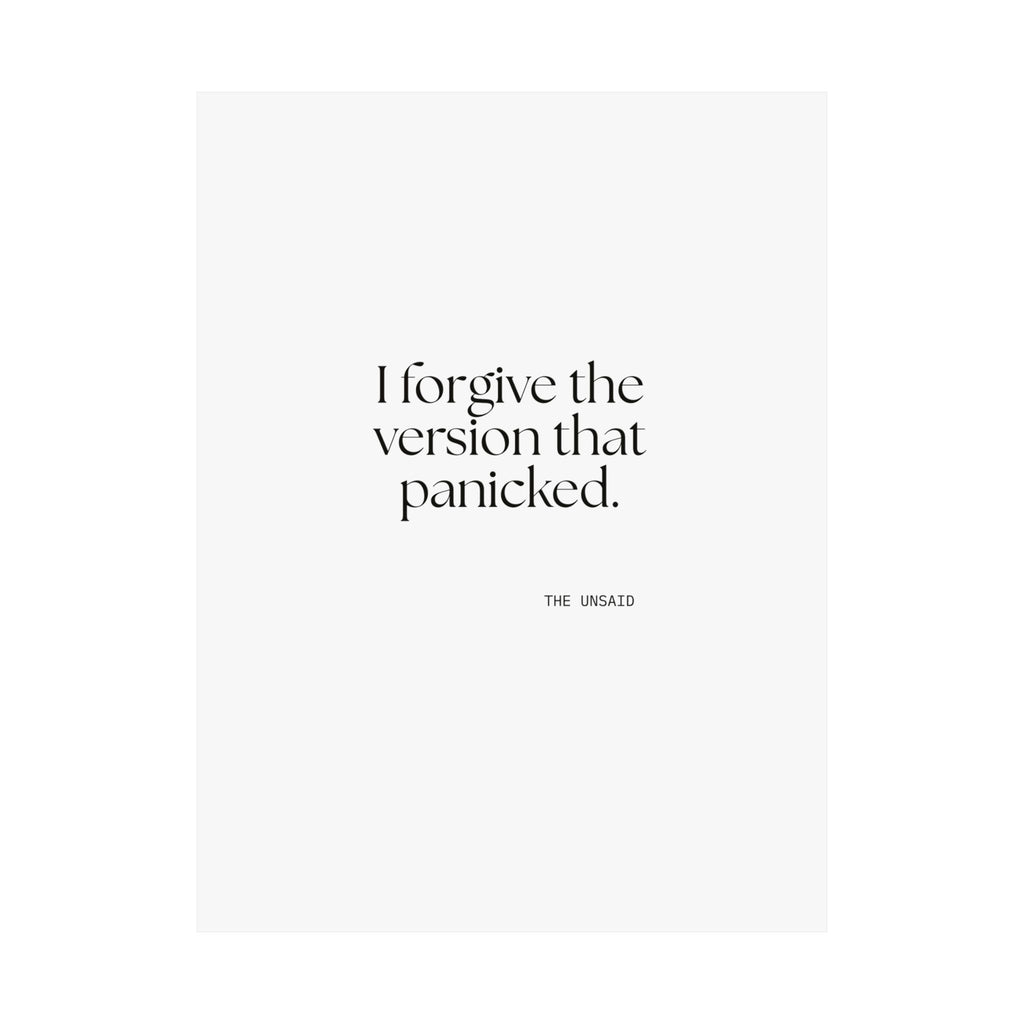I forgive the version that panicked - Poster - Dry Humor