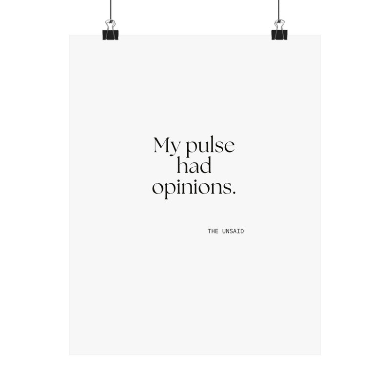 Poster — My pulse had opinions.
