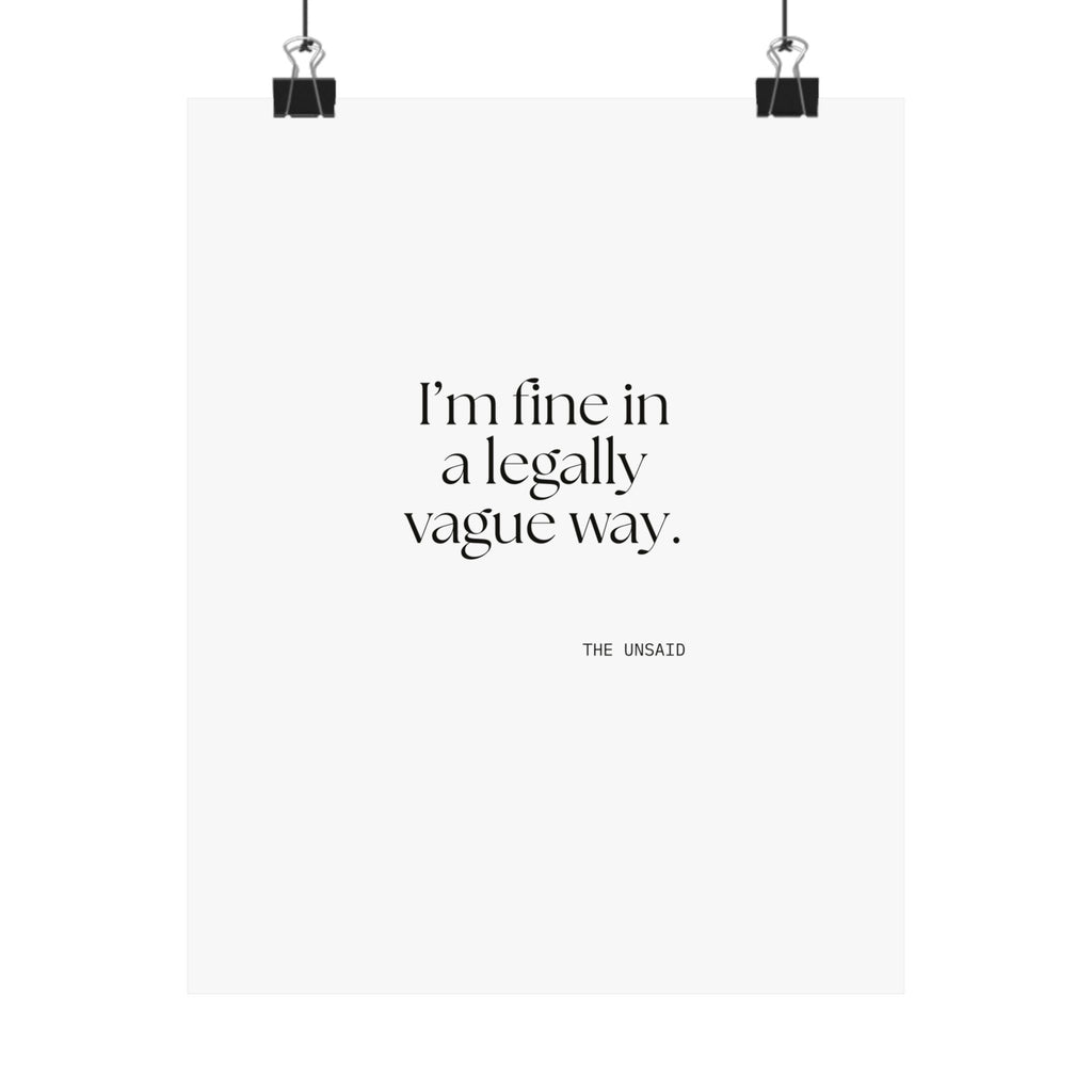 I’m fine in a legally vague way - Poster - For Introverts