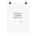 I’m fine in a legally vague way - Poster - For Introverts