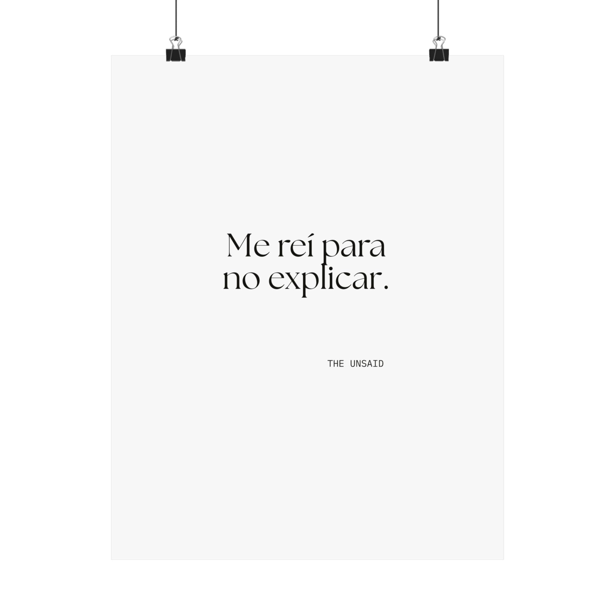 Me reí para no explicar - Poster - En Español