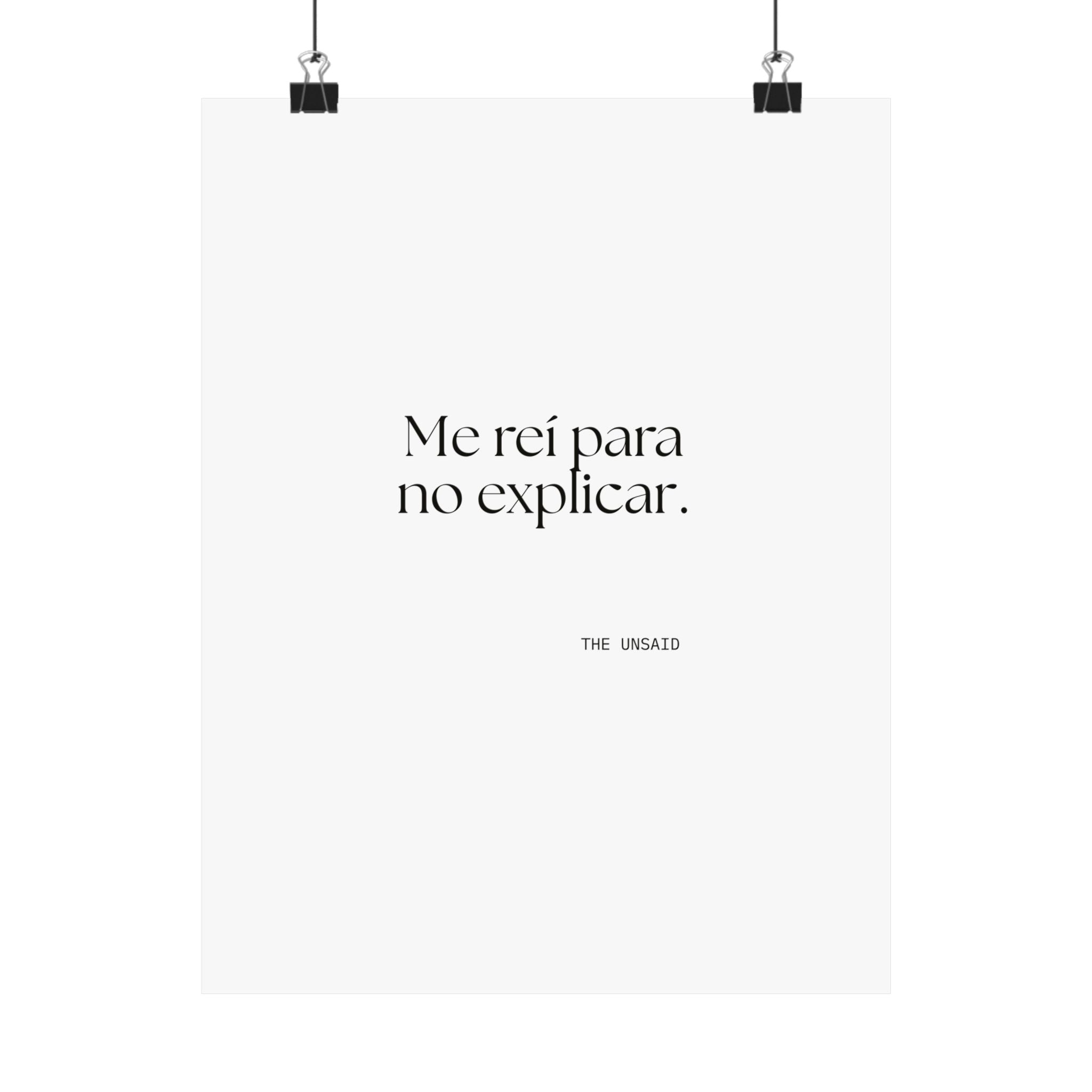 Me reí para no explicar - Poster - En Español