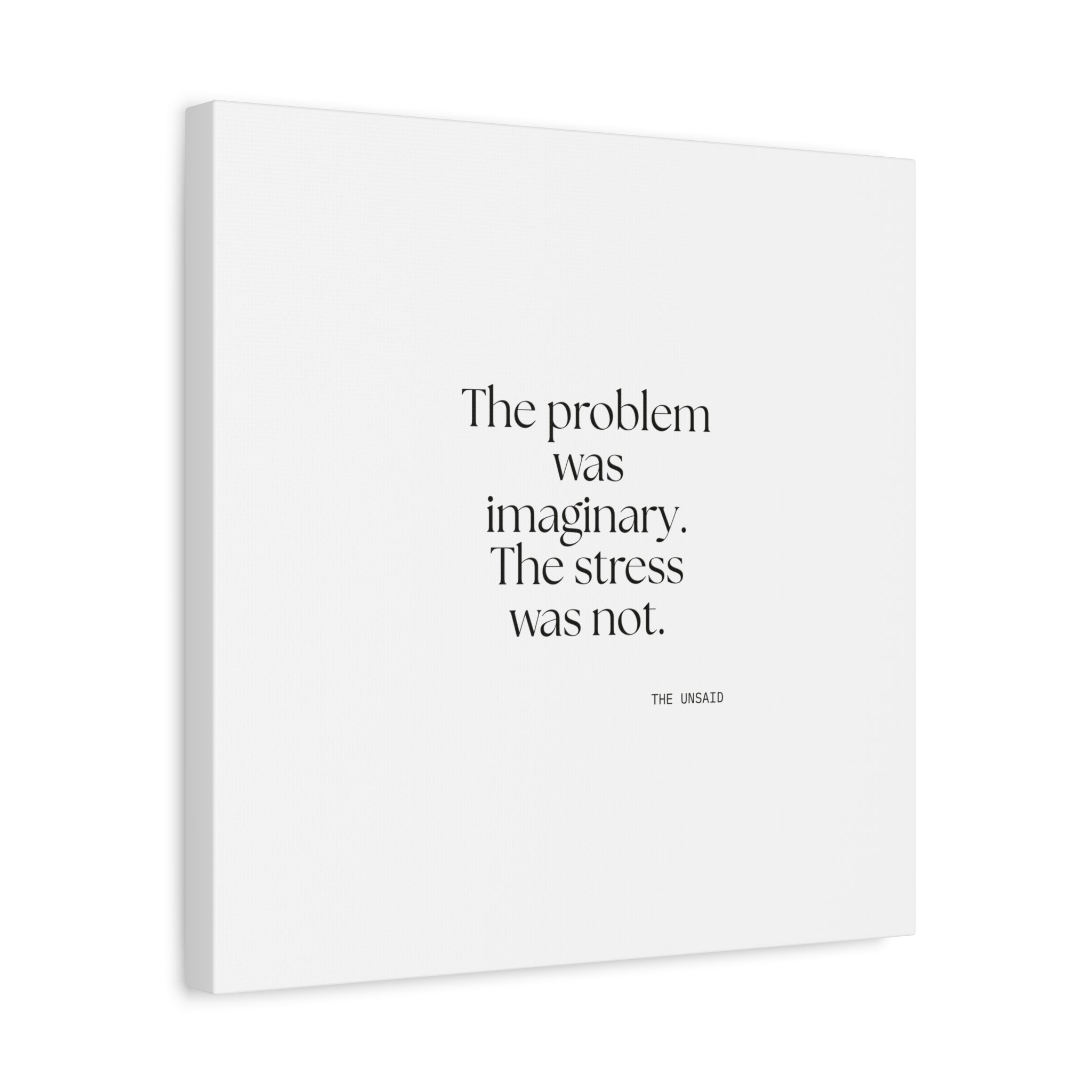 The problem was imaginary. The stress was not - Canvas Print - For Overthinkers