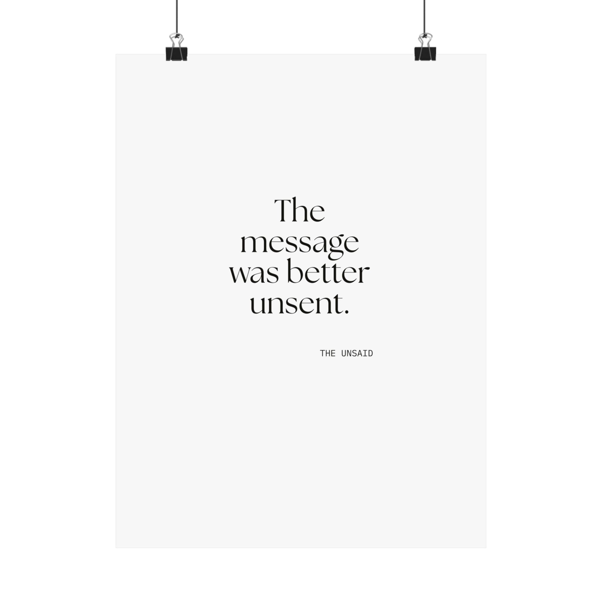 The message was better unsent - Poster - For Overthinkers